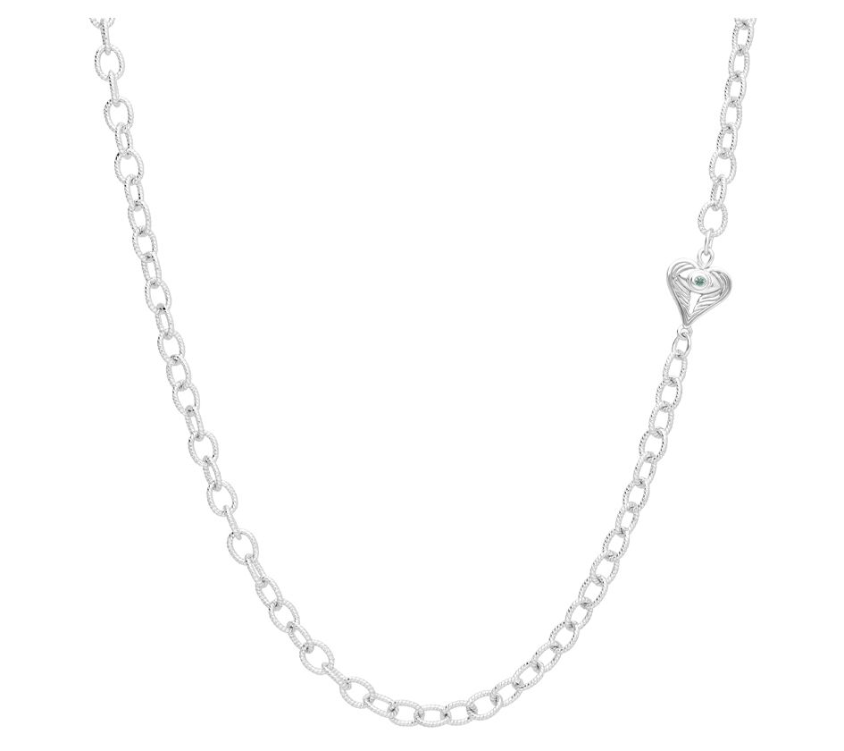 Goddaughters Sterling Silver Birthstone H eart ecklace