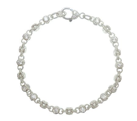Judith Ripka Sterling 100-Facet Diamonique 9 A nkle Bracelet