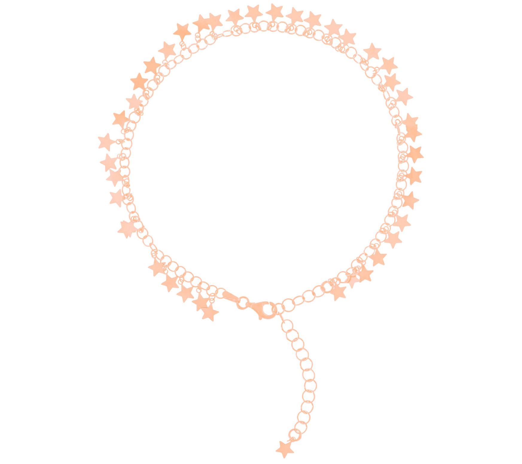 Veronese 18K Gold Plated Star Ankle Bracelet, 3 .5g