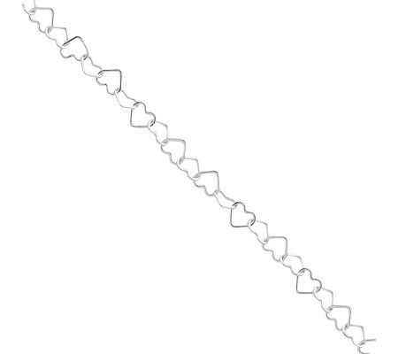 Sterling Alternating Fancy Heart Link Anklet