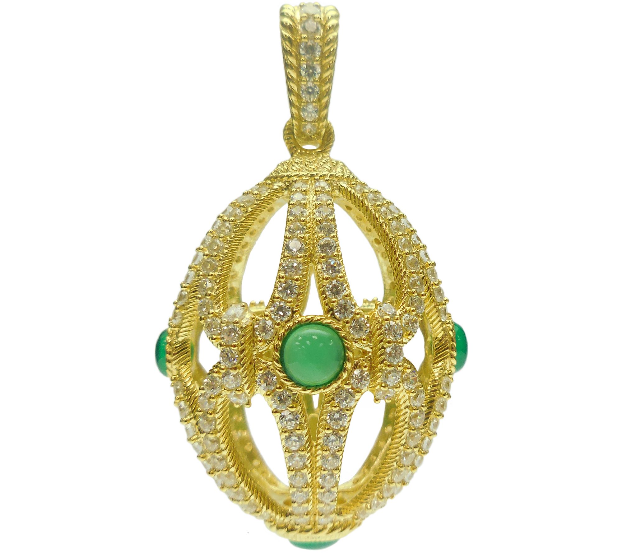 Judith Ripka Sterling & 14K Clad Gem & Diamoniq ue Enhancer