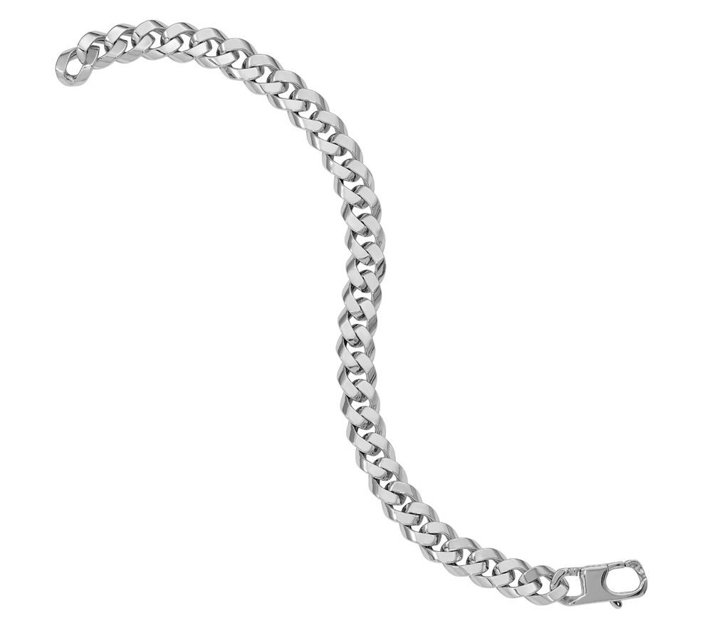 Italian Gold 8.5mm Beveled Curb-Link Bracelet 1 4K, 14.0g