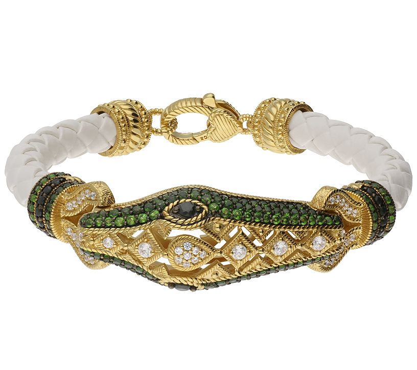 Judith Ripka 14K Clad Gemstone Sophie Snake Bra celet