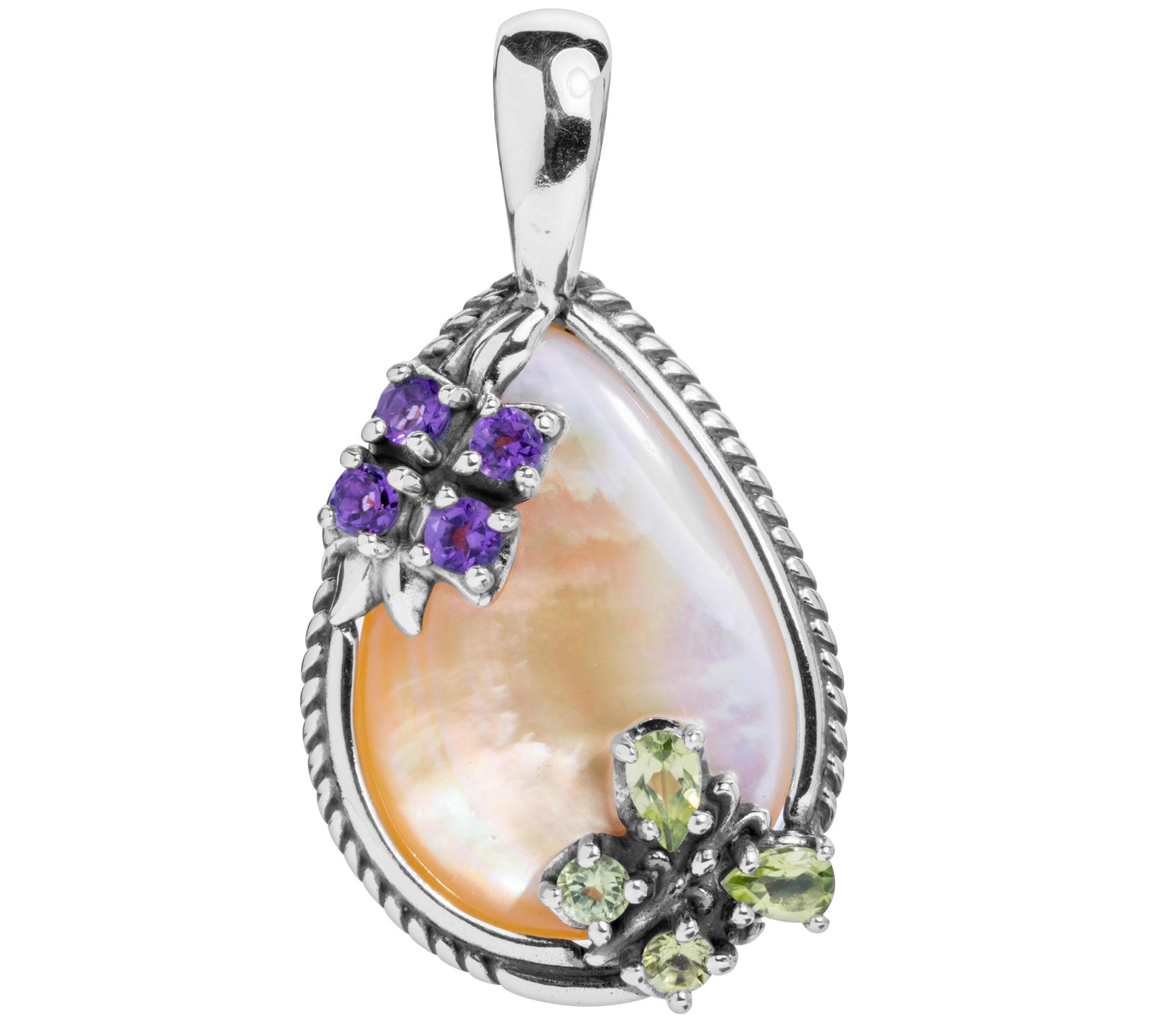 Carolyn Pollack Sterling Silver Multi-Gems tone Enhancer