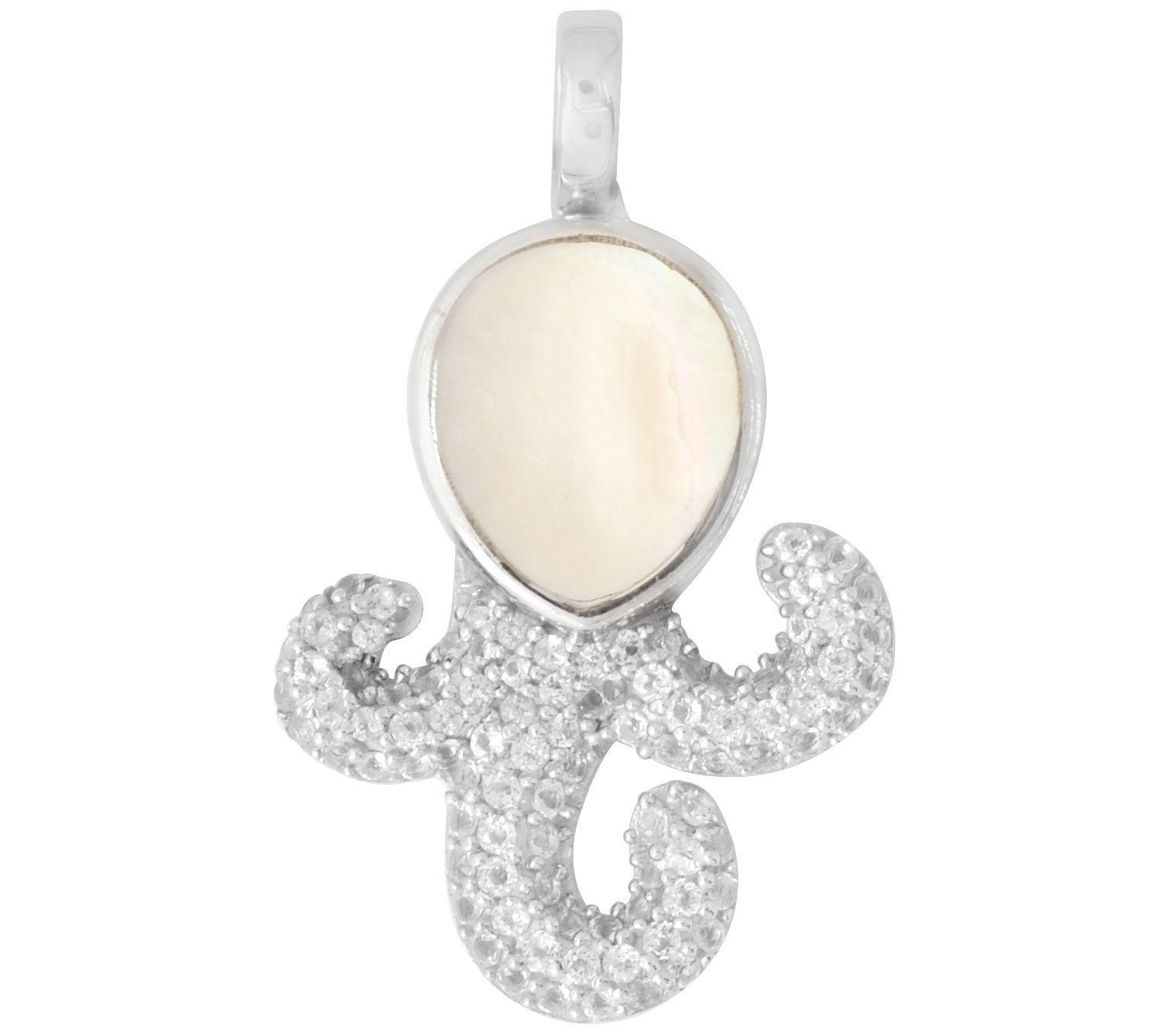 Sterling Silver Gemstone Octopus Pendant