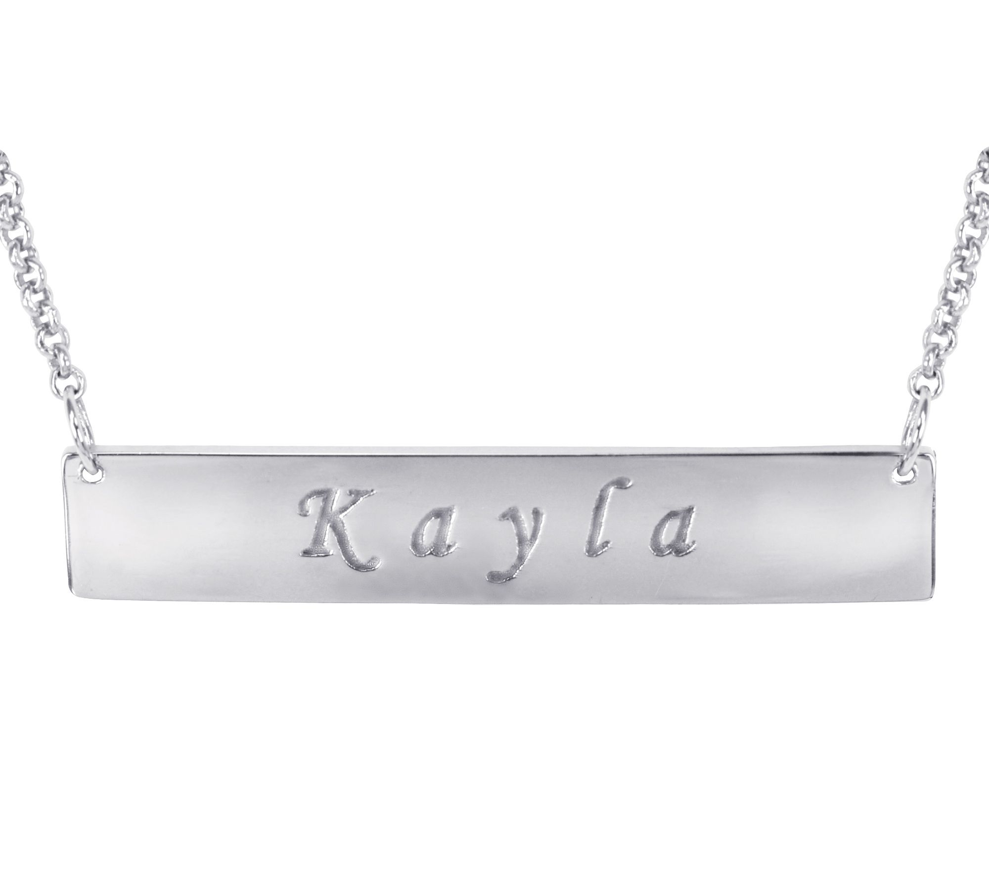 Sterling Silver Personalized Engraved Name Necklace