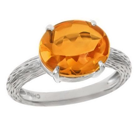 3.75ct Oval Fancy Cut Gemstone East/West Ring,S terling Silver