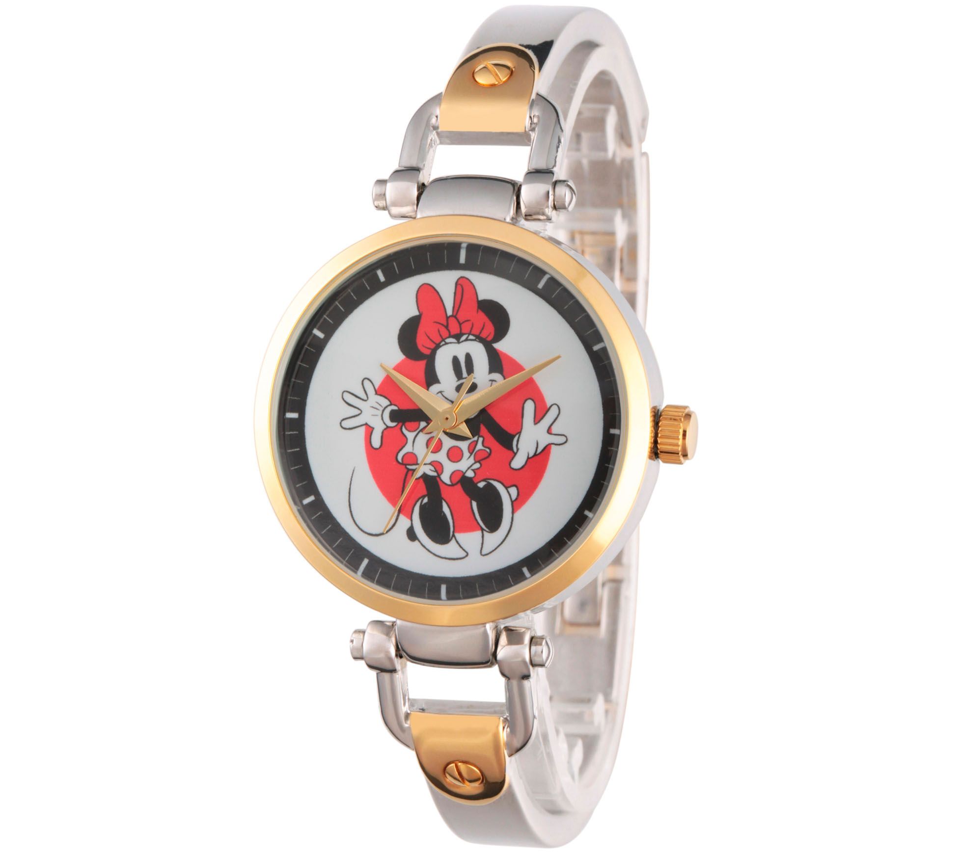Disney Minnie Mouse Womens Two-Tone Bracelet W atch