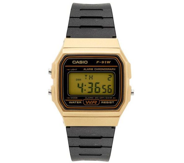 Casio Mens Black and Gold Digital Watch