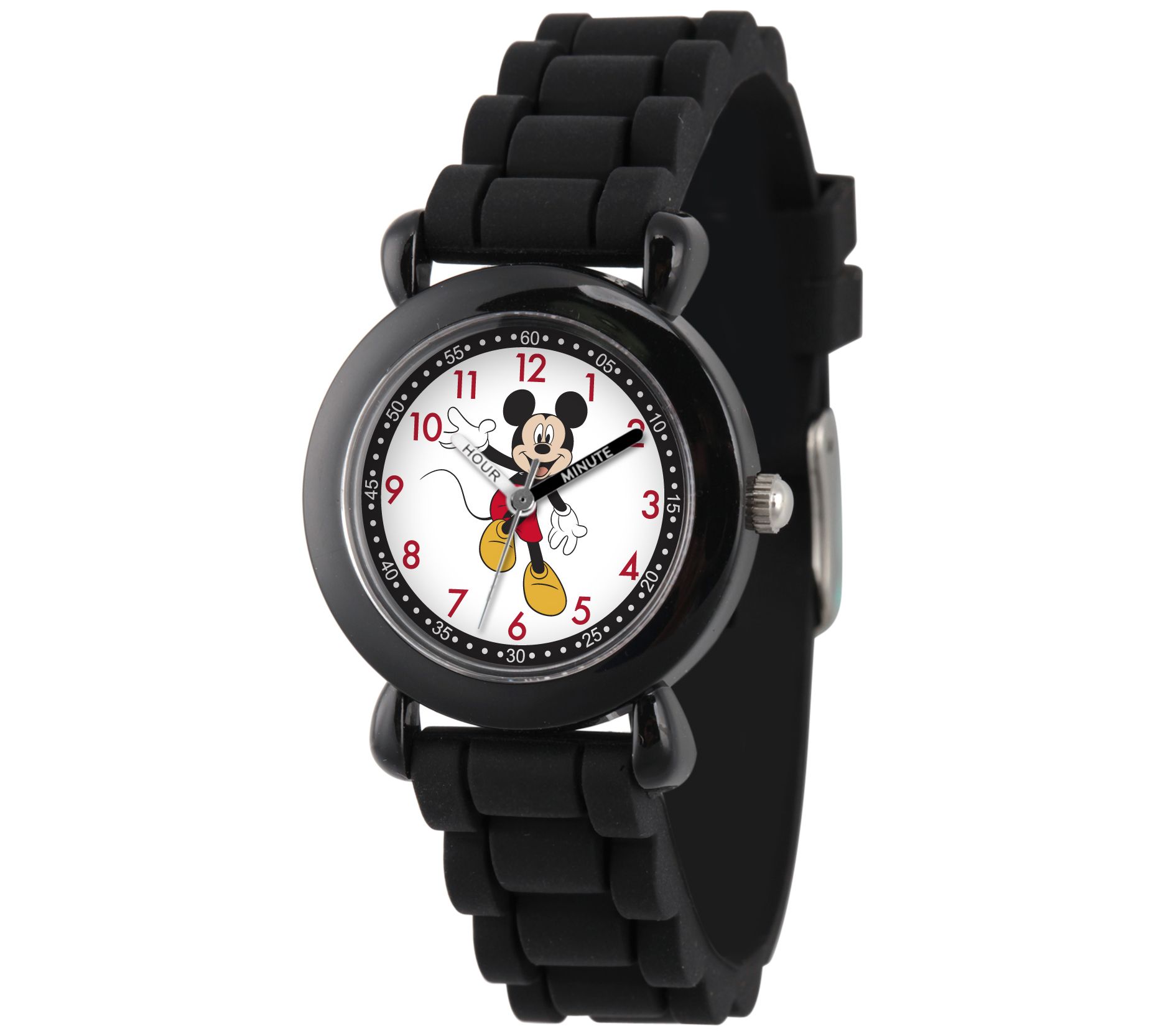 Disney Mickey Mouse Boys Black Silicone Watch