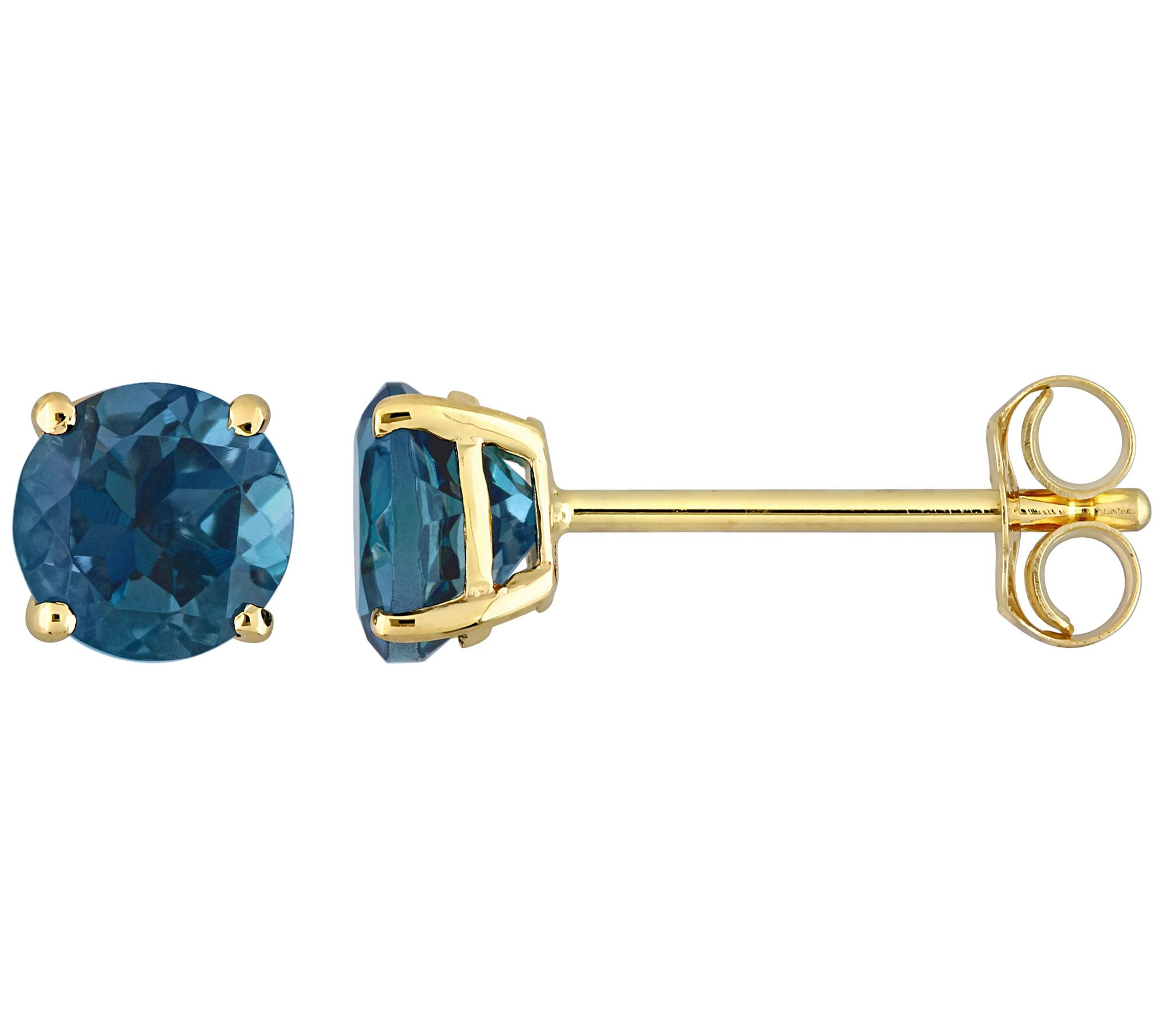 Affinity Gems 1.20 cttw Blue Topaz Stud Earring, 14K Gold