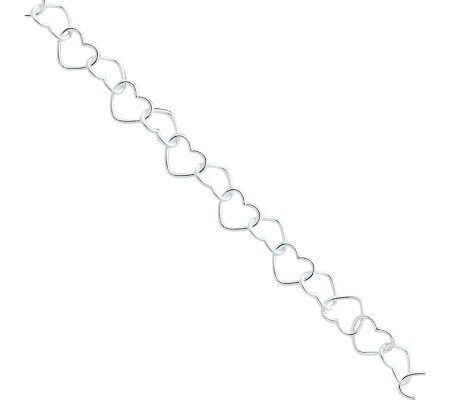 Sterling Fancy Heart Link Anklet