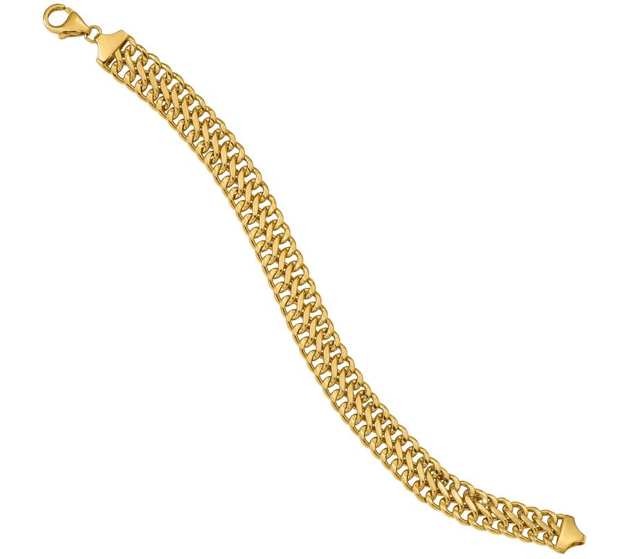 Italian Gold Double Curb Link Bracelet 14K, 8.9 g