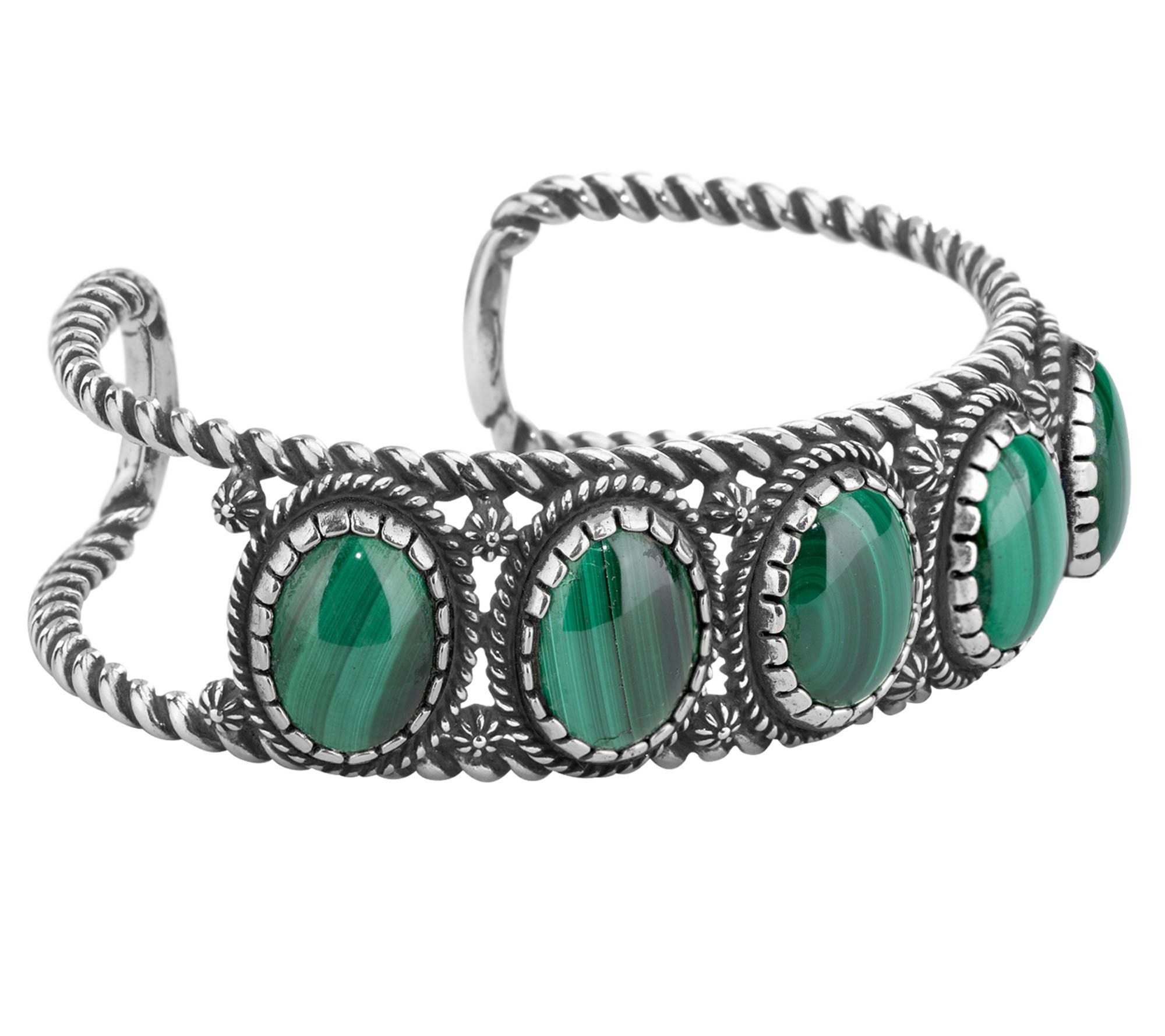 American West Sterling Malachite Cuff Bracelet