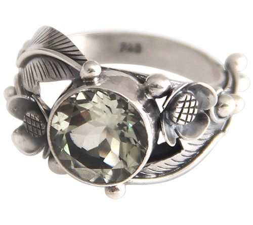 Novica Artisan Crafted Sterling 3.00 ct Prasiolite Ring