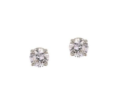 Diamonique 0.75 ct tw Round Stud Earrings, 14KG old