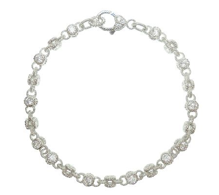 Judith Ripka Sterling 100-Facet Diamonique 11 Ankle Bracelet