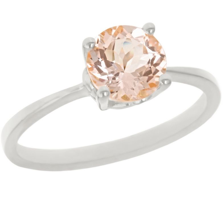 1.00 ct Round Morganite Ring, 14K Gold