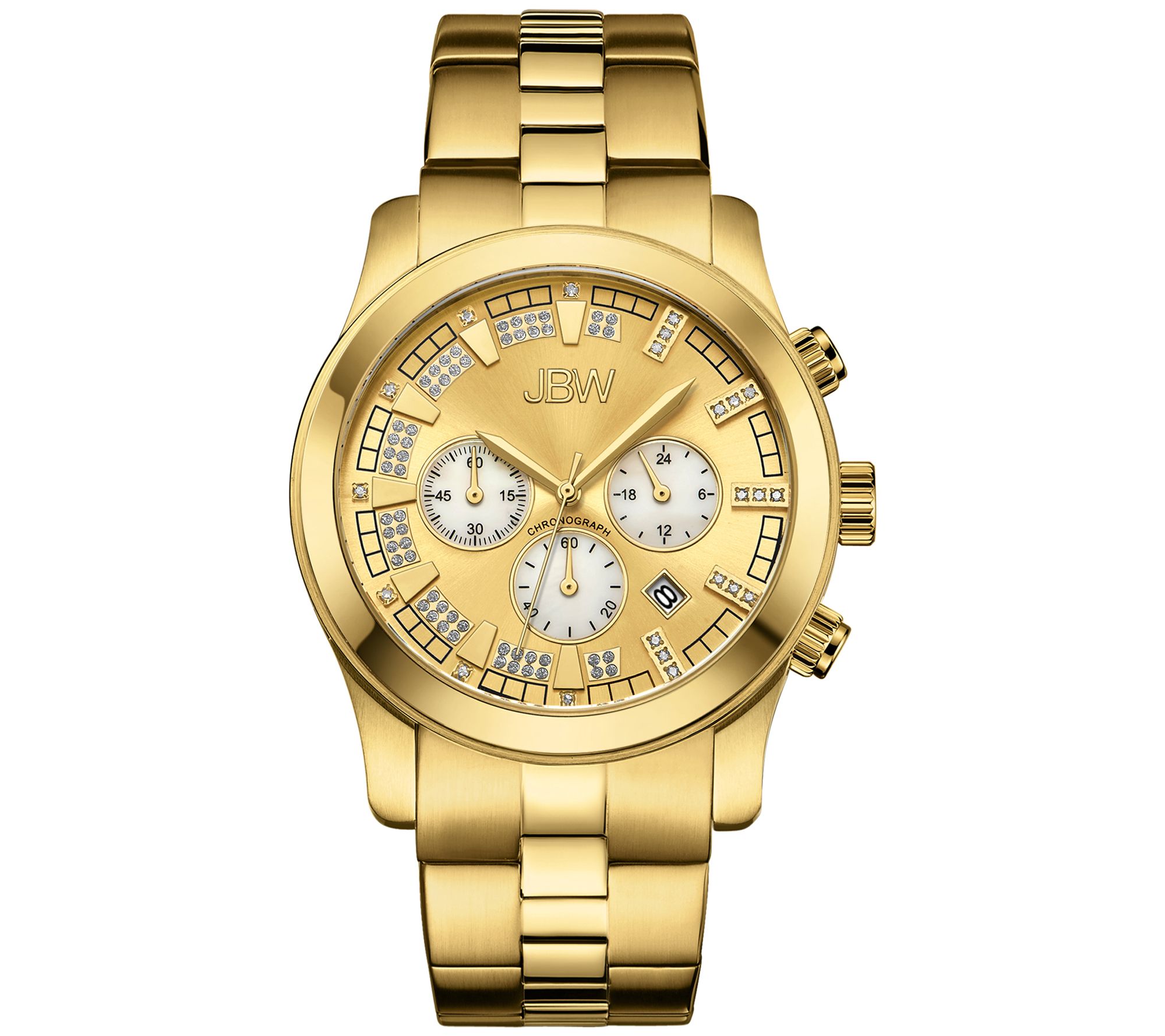 JBW Mens Delano 1/5 cttw Diamond 18K Gold-P la ted Watch