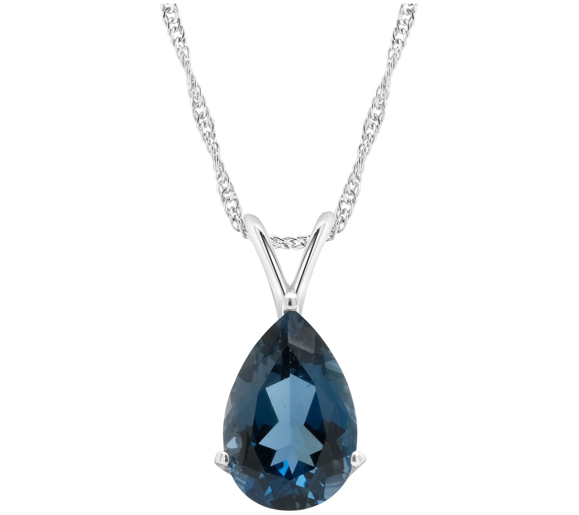 Sterling Silver 6.50 cttw London Blue Topaz Pendant w/ Chain