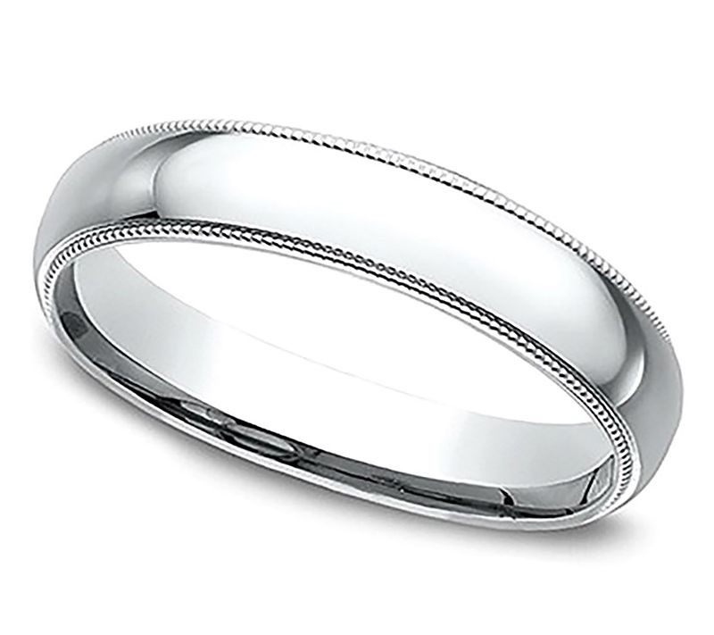 Sterling Silver Milgrain 3MM Unisex Wedding B a nd Ring