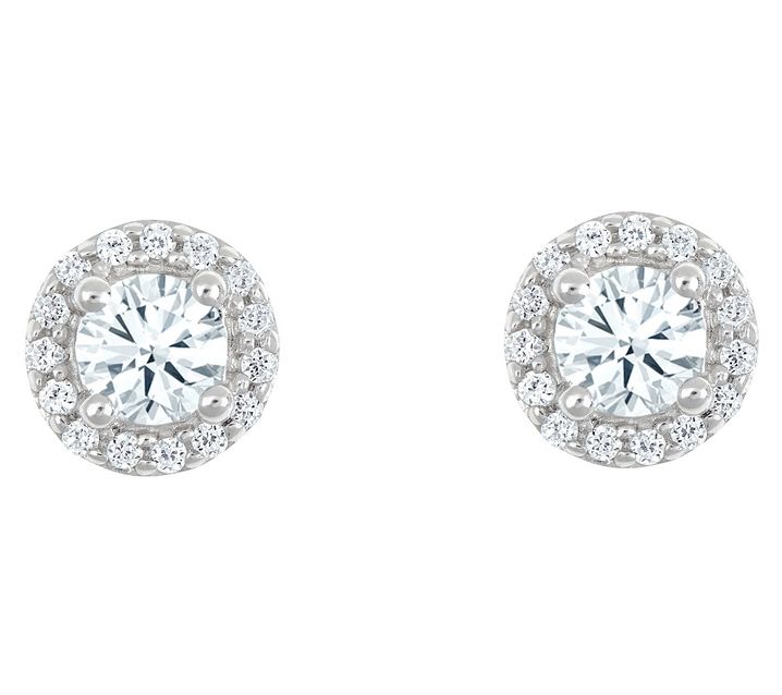 Affinity 1/2 cttw Diamond Stud Earrings, 14K W hite Gold