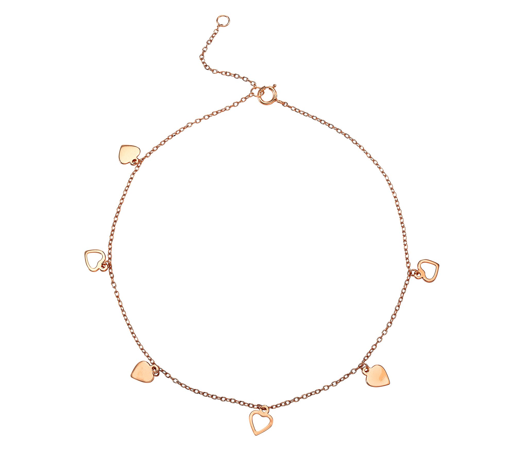 Sterling Silver Heart Dangle Ankle Bracelet