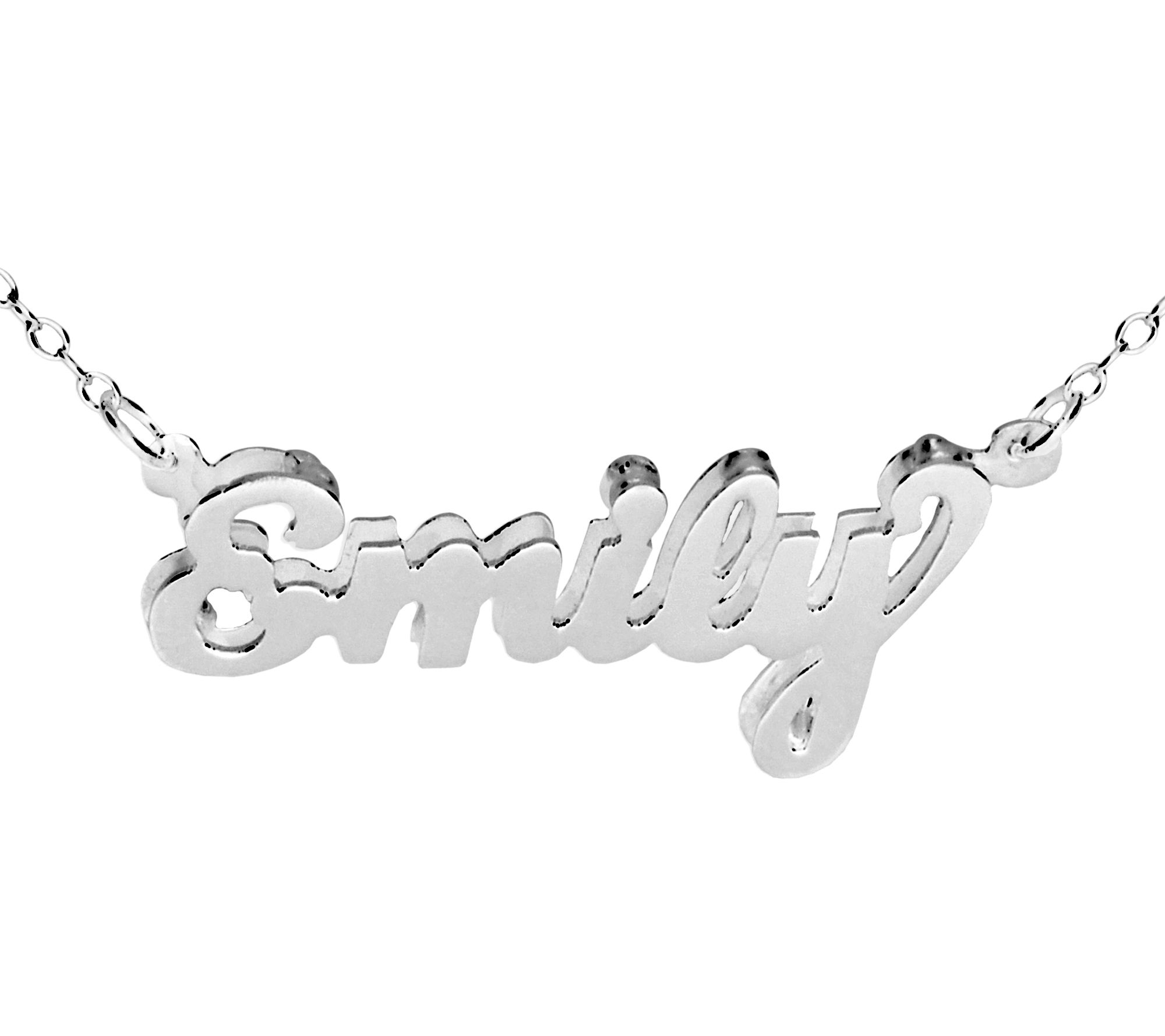Sterling Silver Dimensional Personalized Name 1 8" Necklace