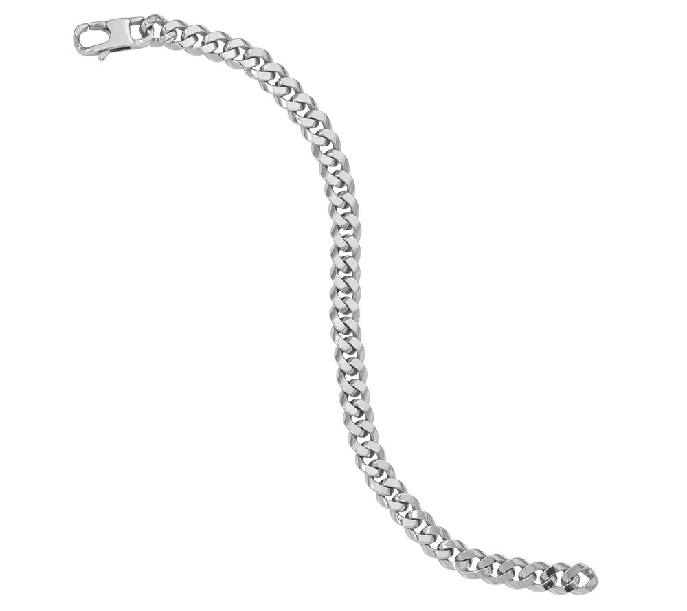 Italian Gold 7.0mm Beveled Curb-Link Bracelet 1 4K, 10.3g