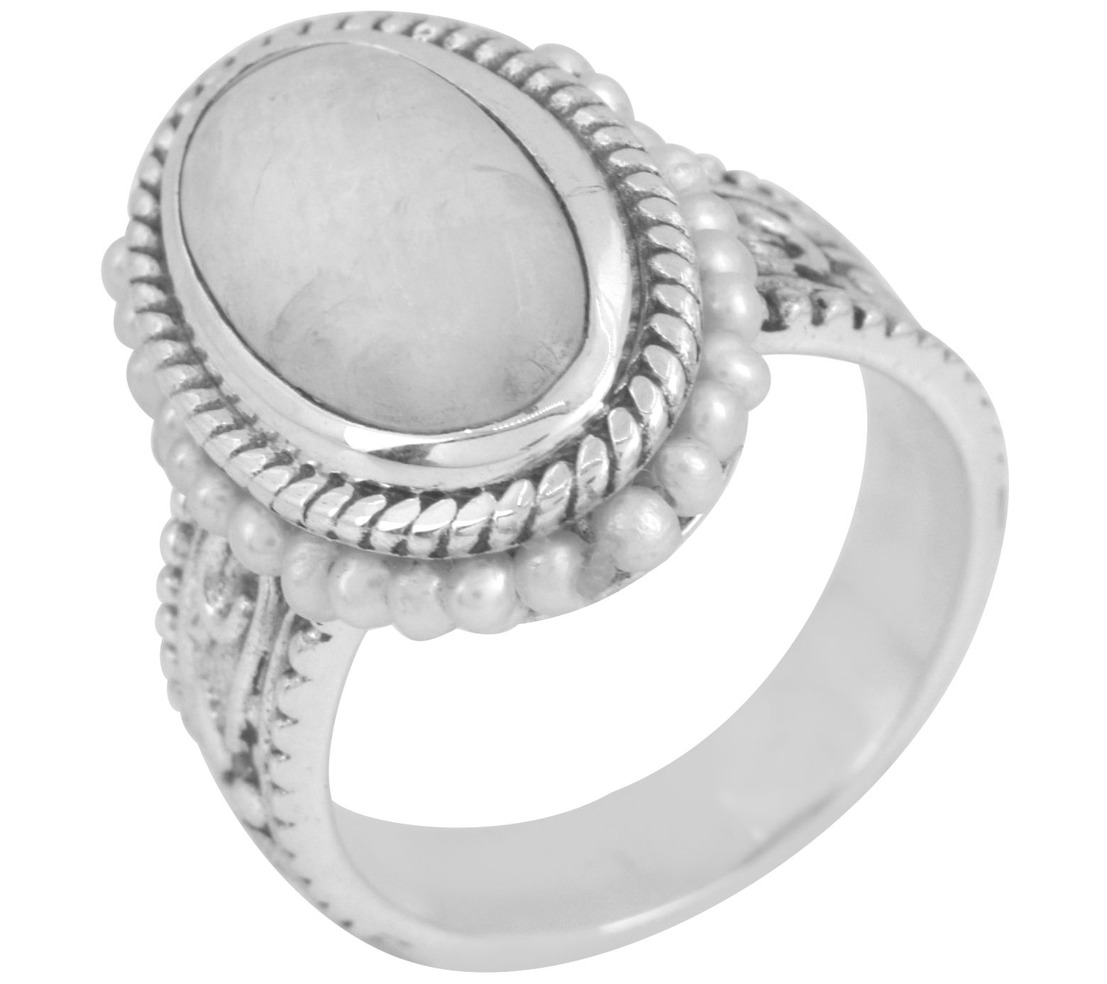 Artisan Crafted Sterling Moonstone & Cultured P earl Ring