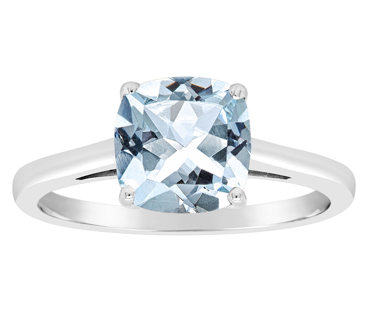 14K Gold Cushion Cut 2.50 cttw Sky Blue Topaz Gemstone Ring