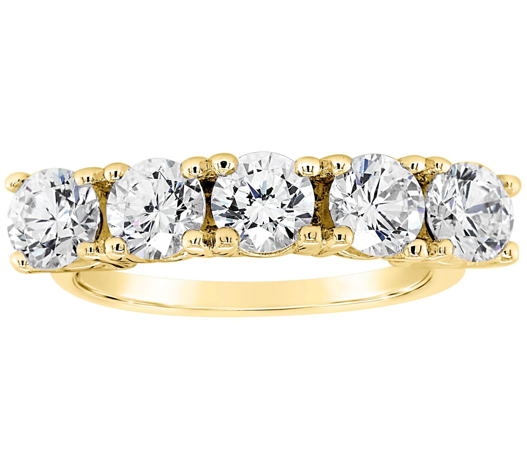 Affinity 14K Gold 1.95 cttw 5-Stone Diamond Band Ring - QVC.com