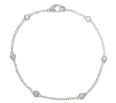 Judith Ripka Sterling Diamonique Station 11 An kle Bracelet