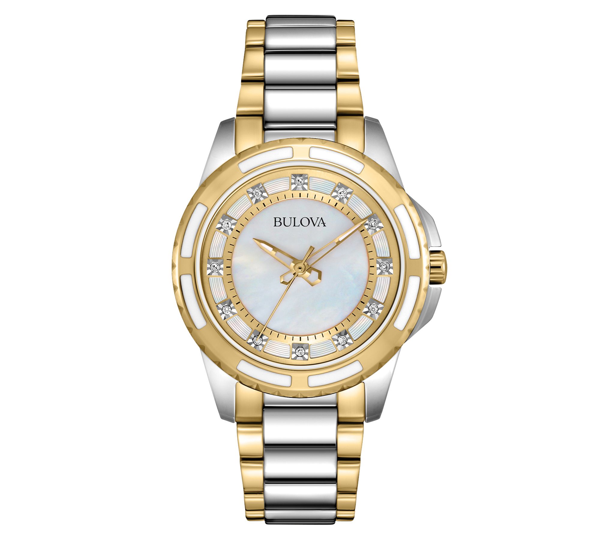 Bulova Womens Diamond Accent Two-tone BraceletWatch