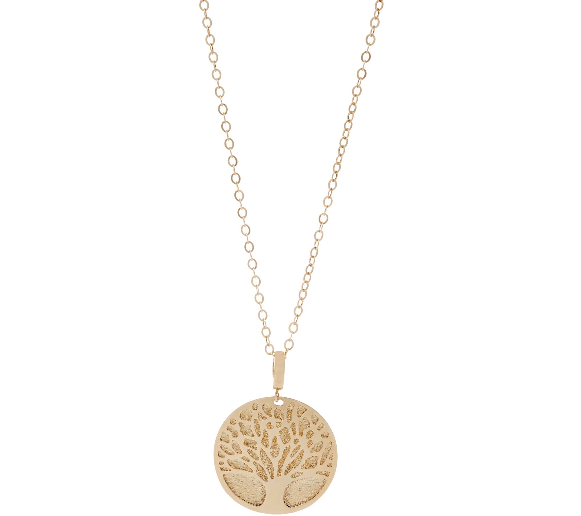 Italian Gold Tree of Life Pendant w/ 24 Chain 14K, 6.0g