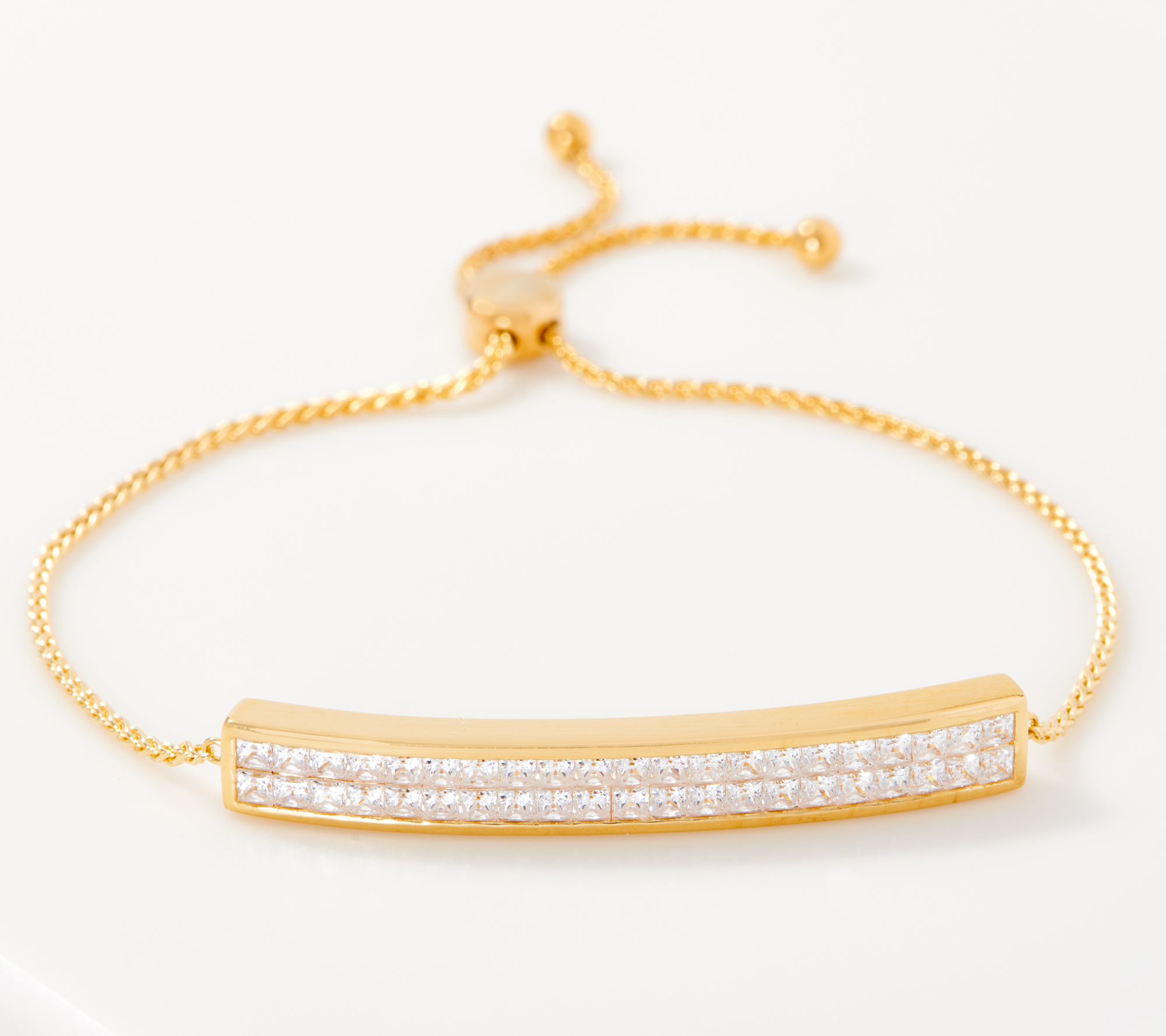Diamonique Princess Cut Invisible Set Bracelet Sterling Silver