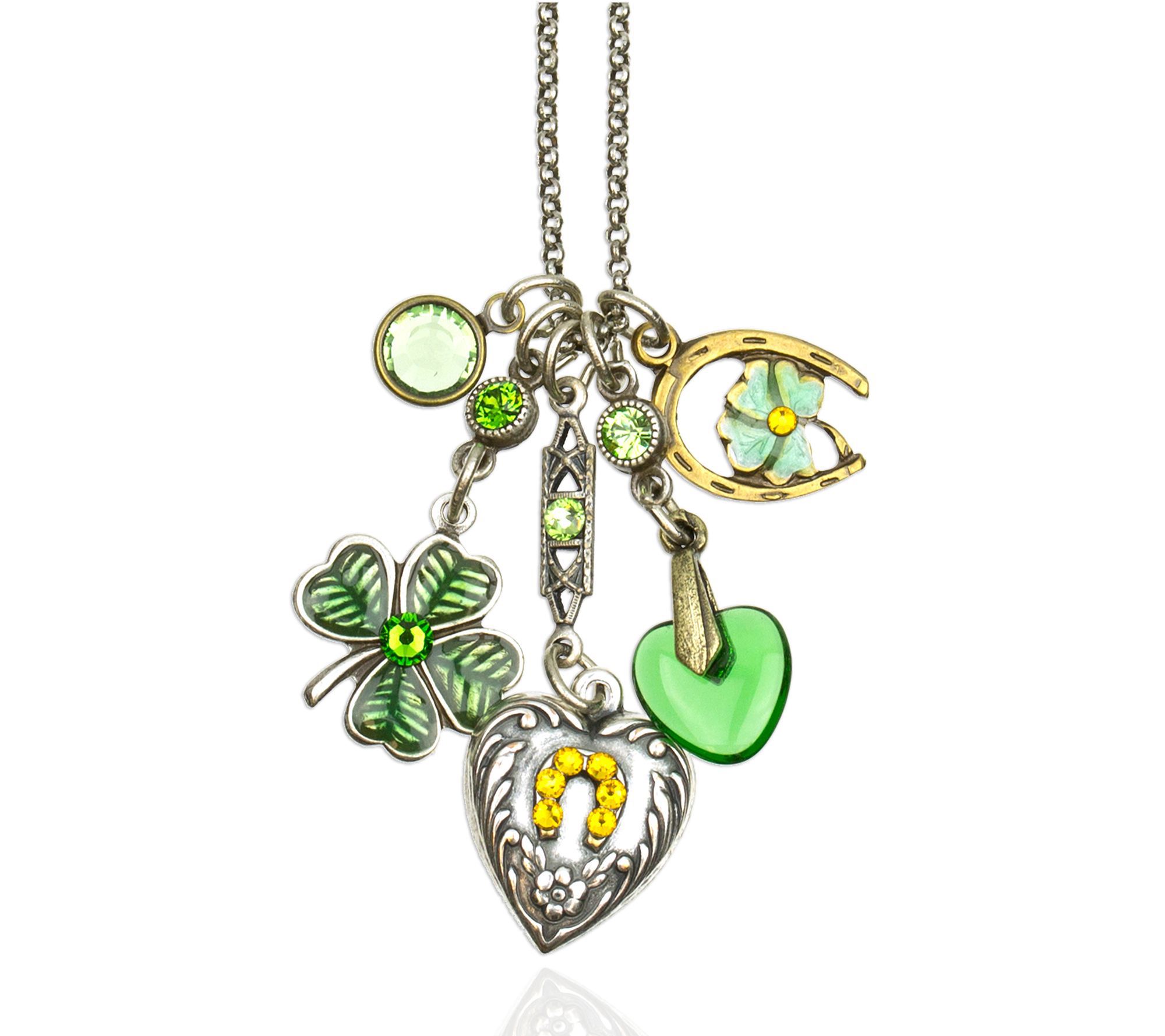Anne Koplik Crystal Love & Luck Jumble Necklace