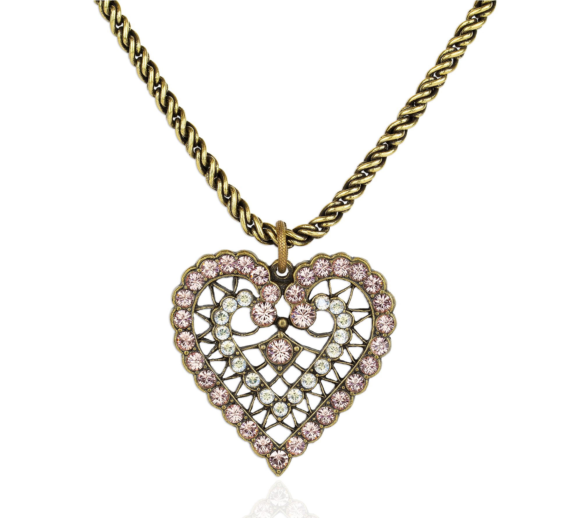 Anne Koplik Swarovski Crystal Heart Pendant w/ Chain