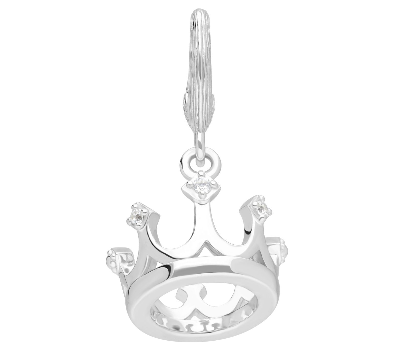 Ariva Sterling Silver White Topaz Queen's C row Charm