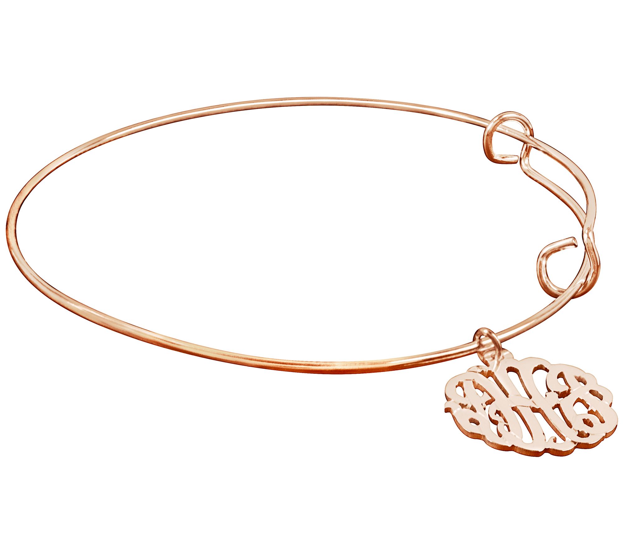 14K Rose Gold-Plated Personalized Monogram Bracelet