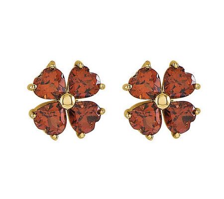 Choice of Flower Gemstone Stud Earrings, 14K Go ld