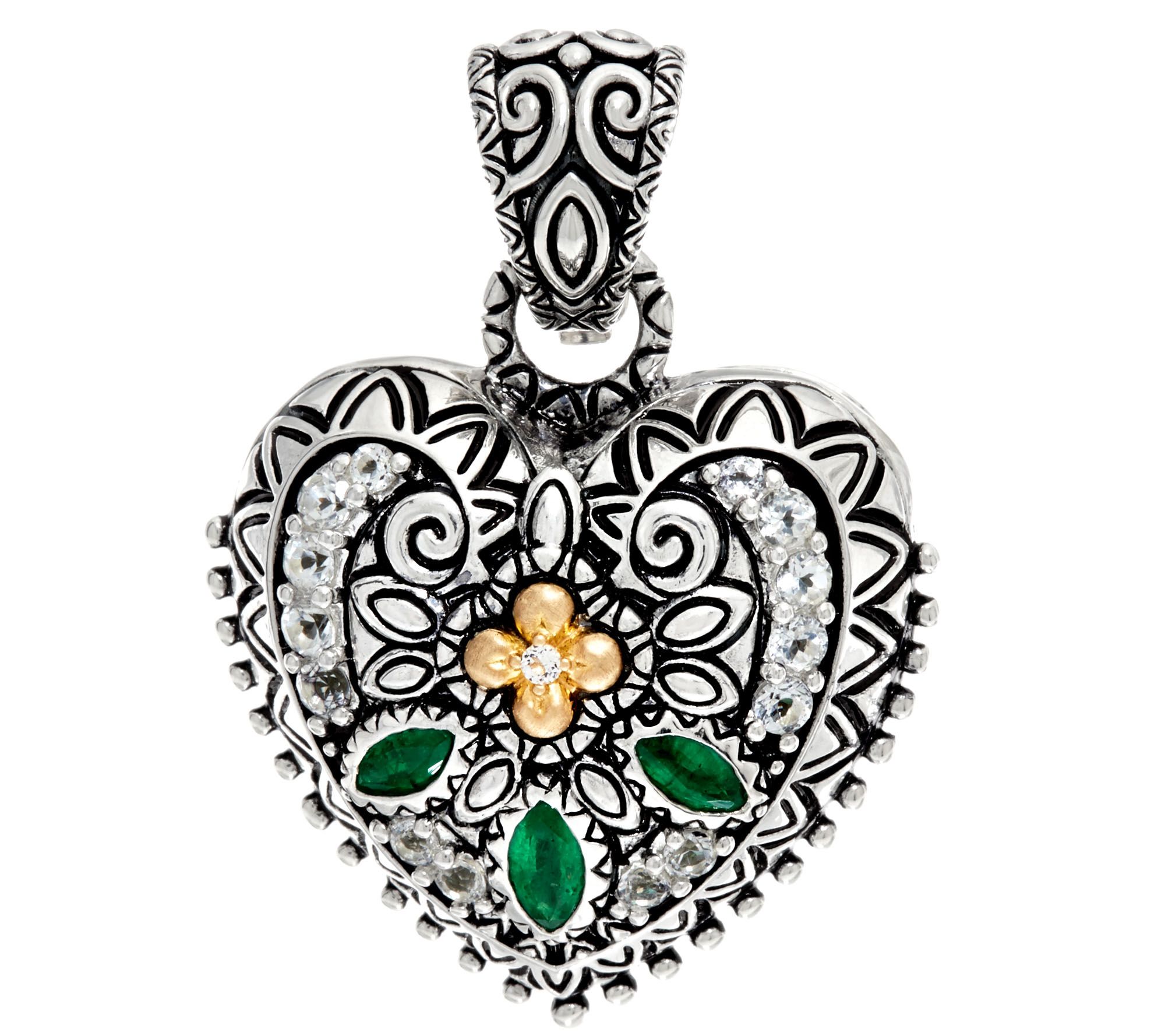 Barbara Bixby Sterling & 18K 1.00 cttw Gemstone Heart Locket Page 1