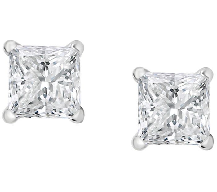 Affinity 0.30 cttw Princess Cut Diamond Stud Ea rrings, 14K