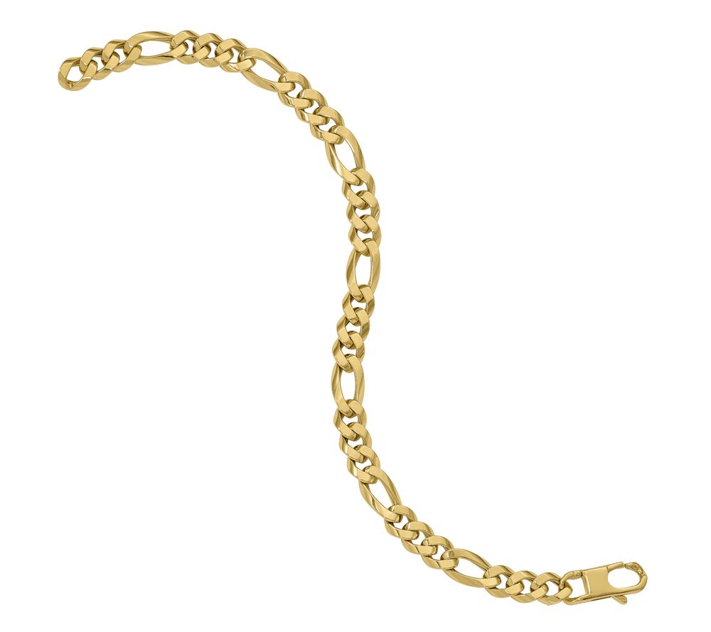 Italian Gold 7.25mm Beveled Curb Bracelet 14K, 10.0g