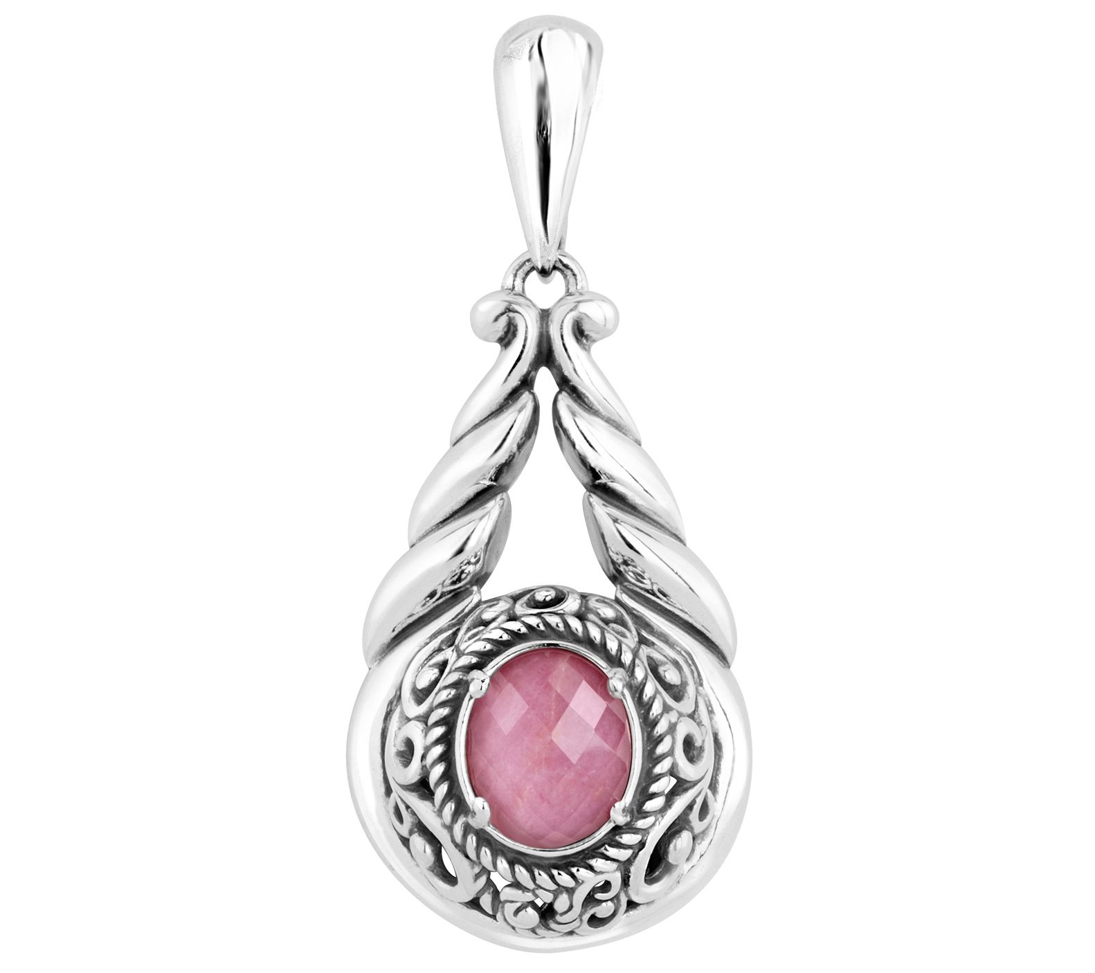 Carolyn Pollack Sterling Signature Rhodonite Do ublet Enhancer