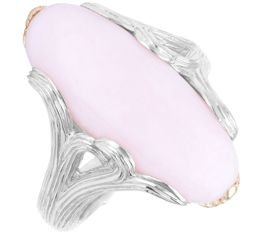 Ariva Sterling Silver & 18K Gold Pink Opal Ring