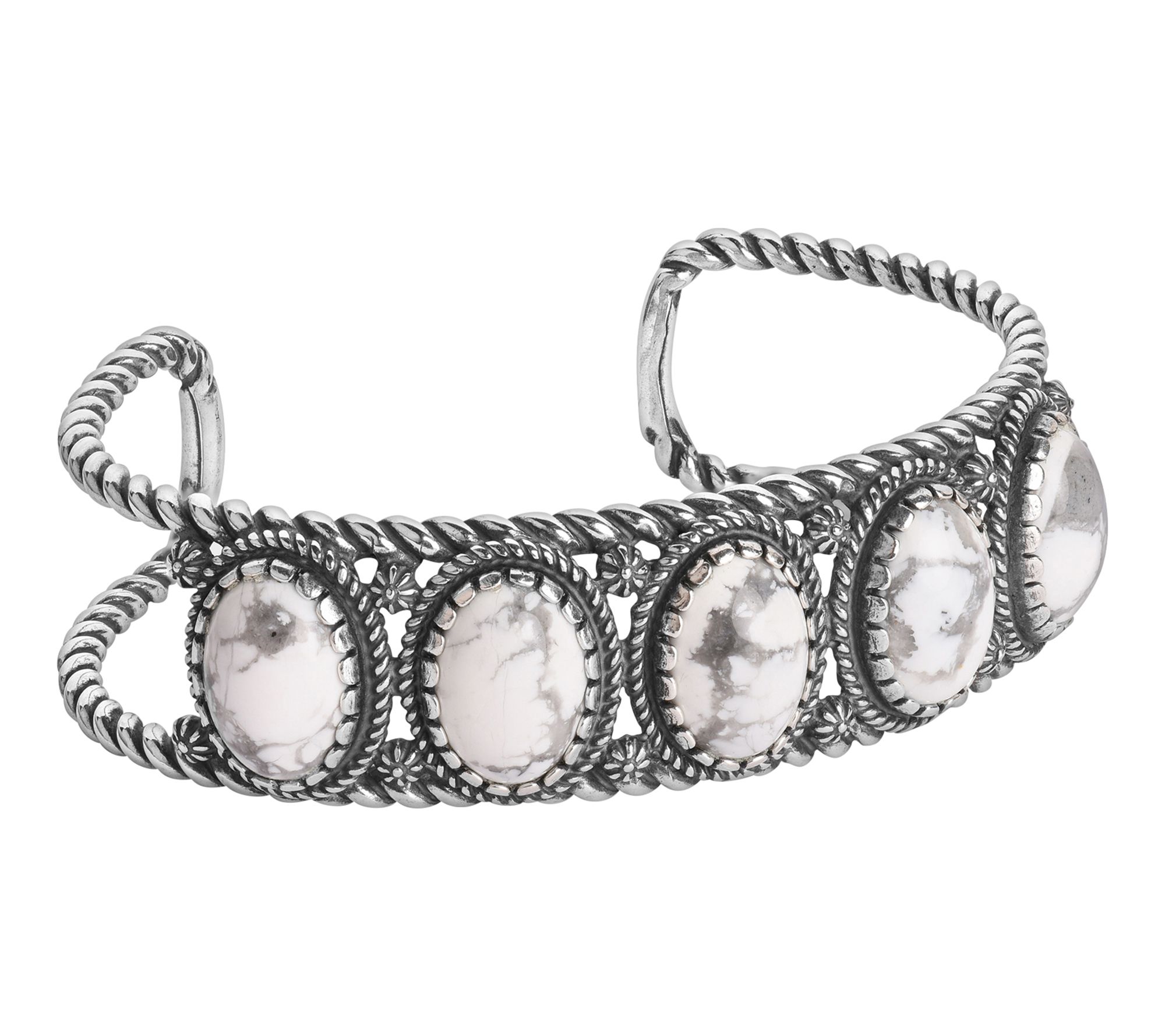 American West Classics Sterling Silver Oval Gem stone Cuff