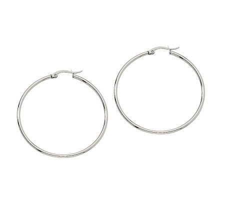 Steel by Design 1-3/4 Hoop Earrings