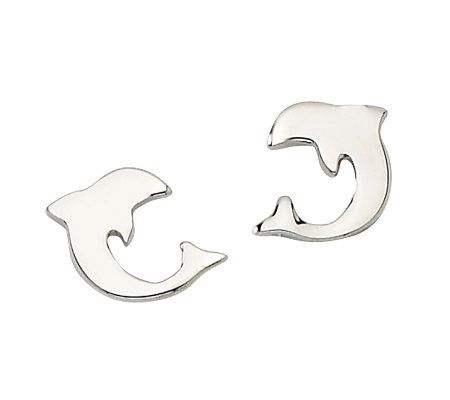 Steel by Design Polished Dolphin Stud Earrings