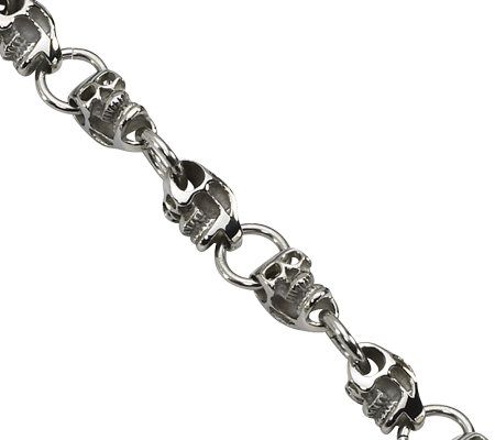 Steel by Design Mens 8-1/2 Polished Skull B r acelet